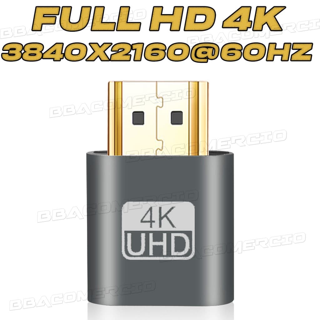 Vga Hdmi Dummy Plug Virtual Display 4k Adaptador 1.4  Minerador Emulador de Monitor Adaptador de Mineração