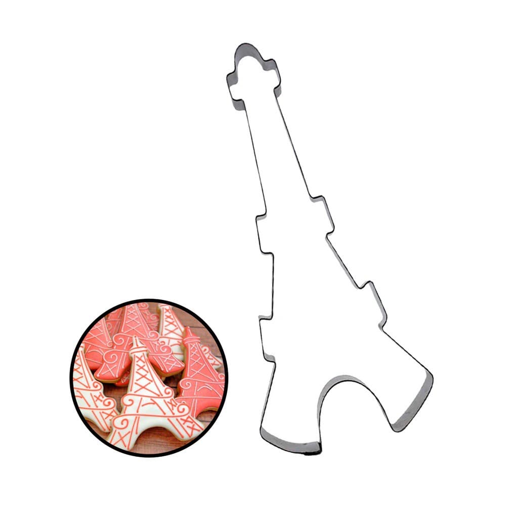 1 Un Cortador Inox Formato Torre Eiffel P/ Massas e Biscuits