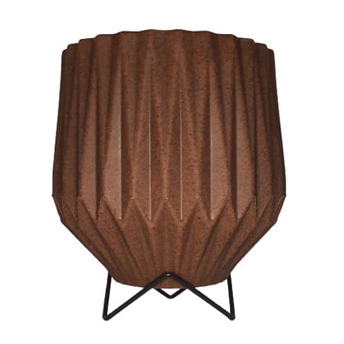 Vaso para planta origami P 22x20cm em polietileno com suporte