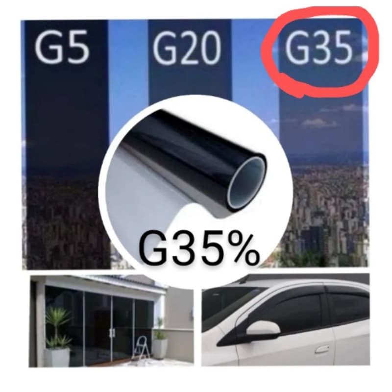g35  Insufilm bobina 2 mt X 50 cm +  Espátula de Brinde para automóveis, janelas, sacadas, varandas, box e outros.