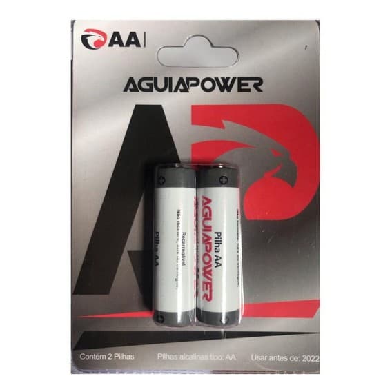 Pilhas Aguia Power Recarregaveis - Kit com 2  unidades