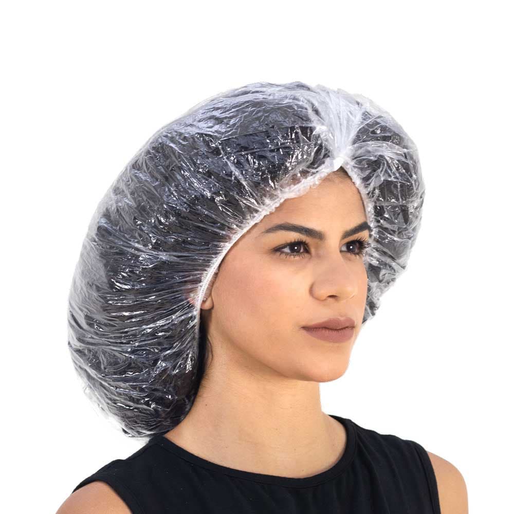 Touca de Banho Plástica Descartável para Cabelos Volumosos 12 Unidades - Santa Clara