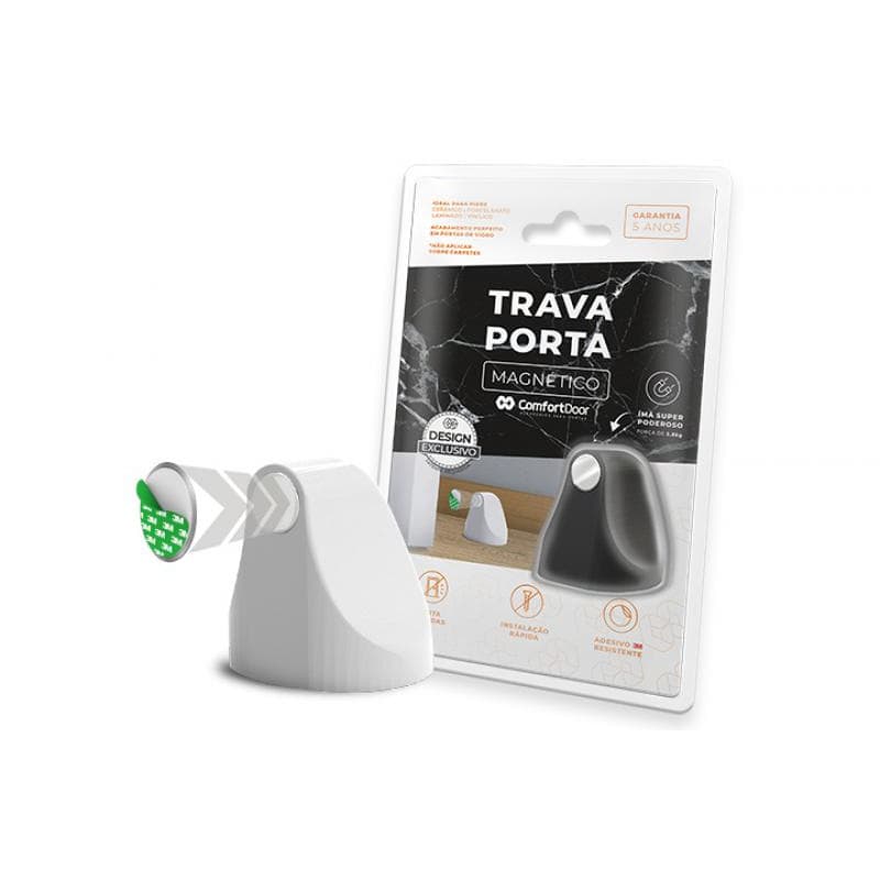Trava Porta Magnético Adesivo Segura Porta Imã - Comfortdoor