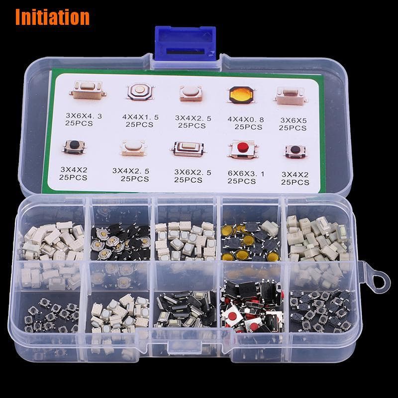 Iniciação > 250pçs 10 Tipos Microswitch Botão Touch Botão Interruptor Tátil Para Chaves Do Carro