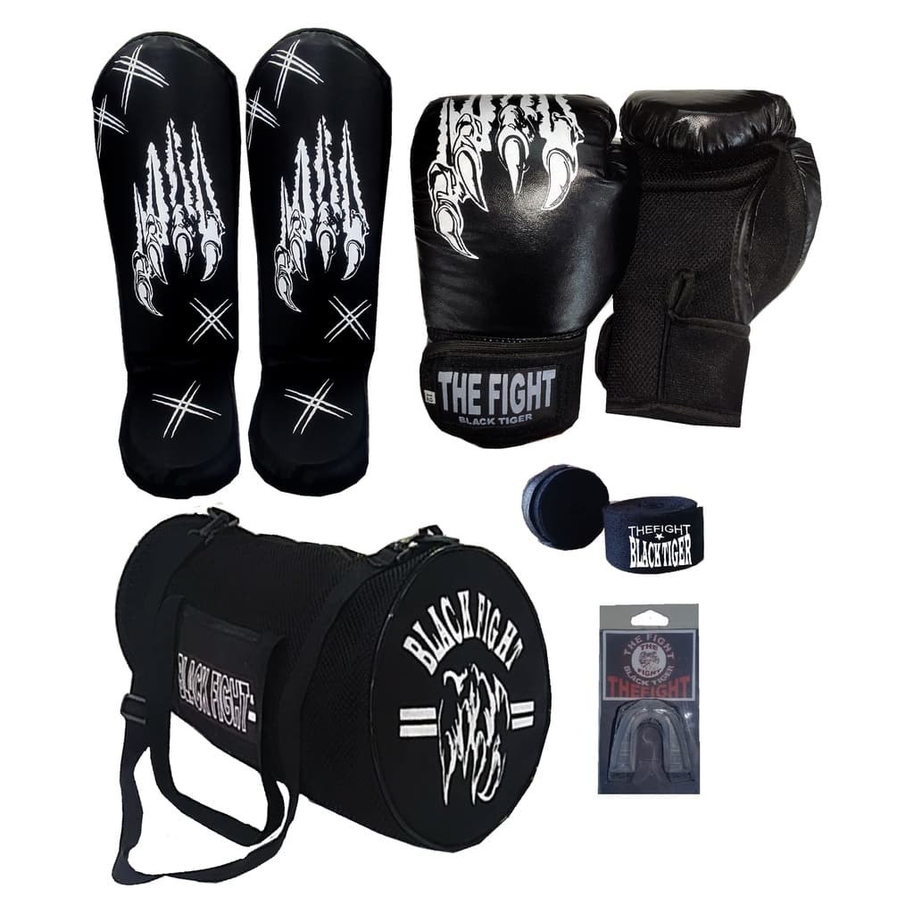 kit,Luva+bandagem+Bucal+Bolsa+caneleira