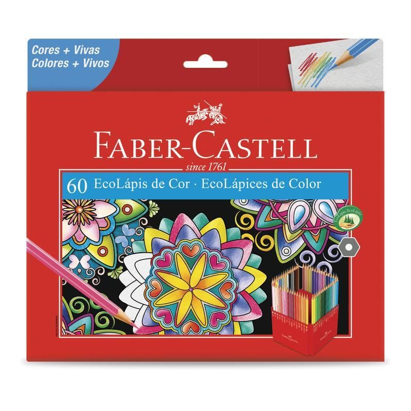 Ecolápis De Cor Faber Castell Sextavado 60 Cores