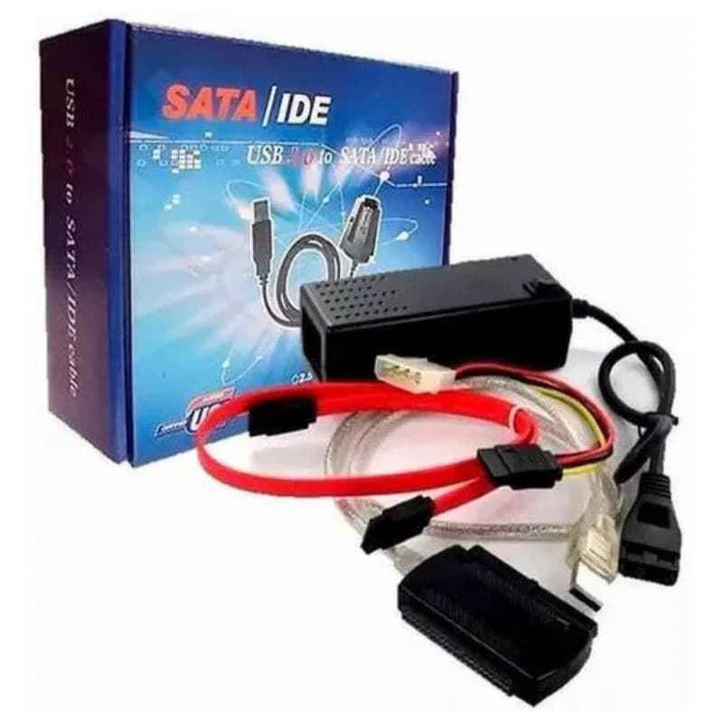 Cabo Adaptador Usb 2.0 Hd Conversor P/ Ide Sata Fonte 3 Em 1