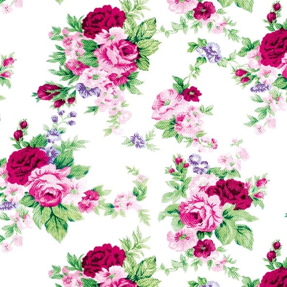 Guardanapo para Decoupage Cod07 Flores Rosas e Vermelhas no Fundo Branco - 2 Unidades - Guardanapo para Artesanato