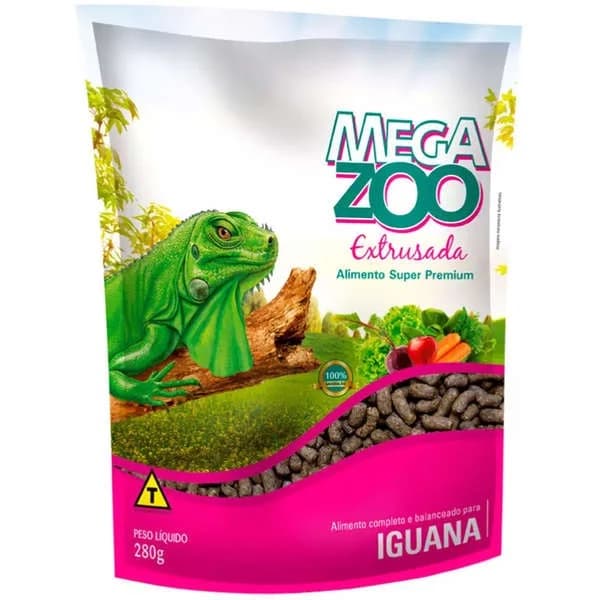 Ração Extrusada P/ Iguana E Répteis Herbívoros 280g -Megazoo