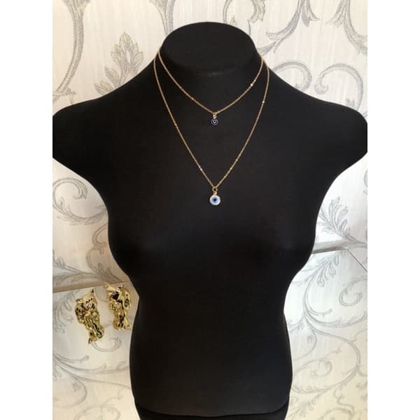 Colar 2 Fios Folheado Feminino