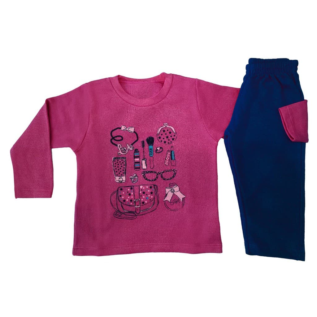 Conjunto Moletom Flanelado Infantil Menino Menina Baby Bebe Com Capuz Sem Capuz