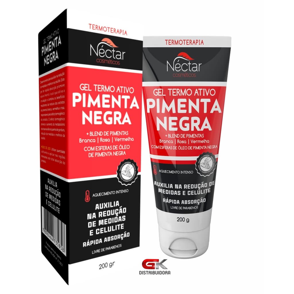 kit c/ 2 Gel Massageador Pimenta Negra (Redução Medidas e Celulites) 200g - Néctar