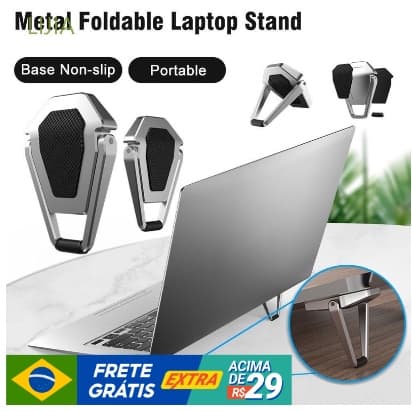 Suporte Metal Para Leptop Regulável Modelo H5 Com 2 Unidades Autocolantes