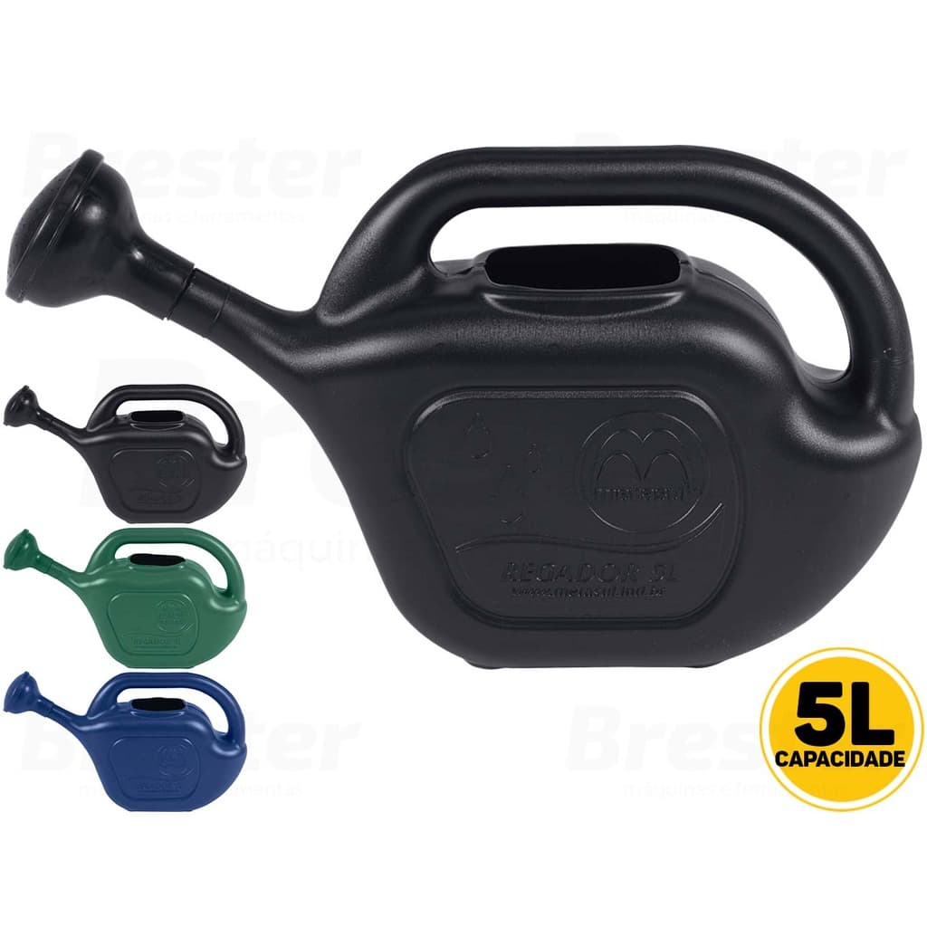 Regador Plantas E Jardim 5 Litros C/ Bico Chuveiro Removível Metasul