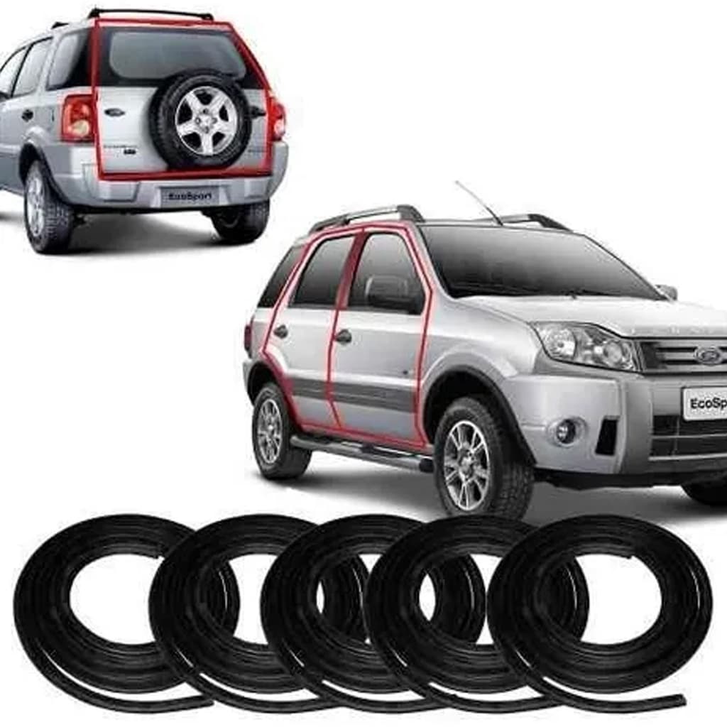 Kit Borracha Porta E Porta Malas Ecosport 2009/... - 5 Pecas