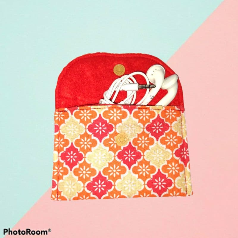 Porta fone de ouvidos/cartões organizador de bolsa