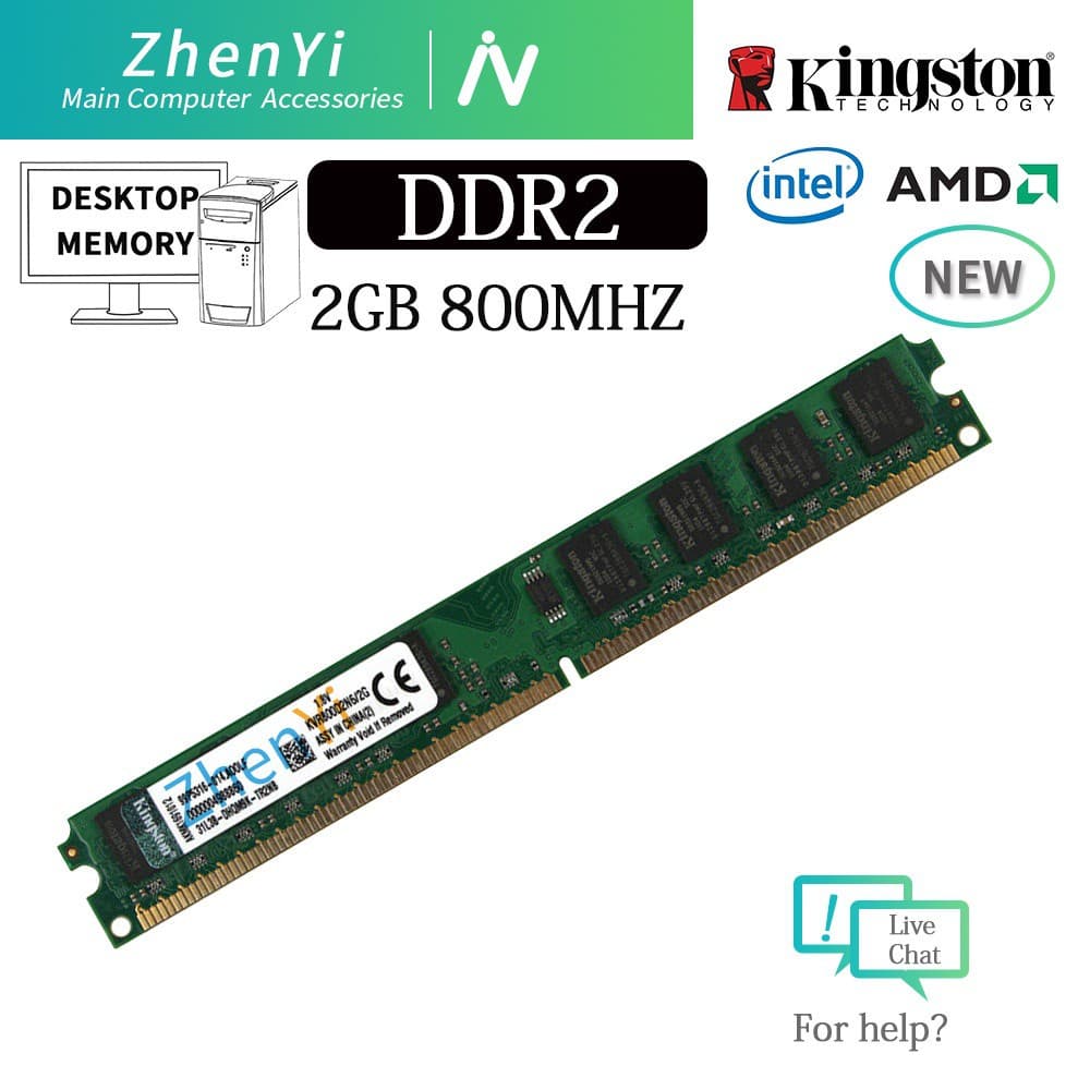 Kingston 2gb Ddr2 Ram 800mhz Longo Dimm Para Pc Ram Memória Desktop Pc2-6400U