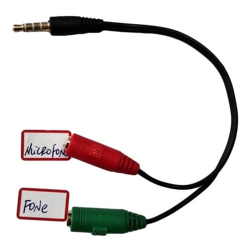 Cabo Adaptador P3 (p2 Combo) P/ Fone E Microfone De Lapela