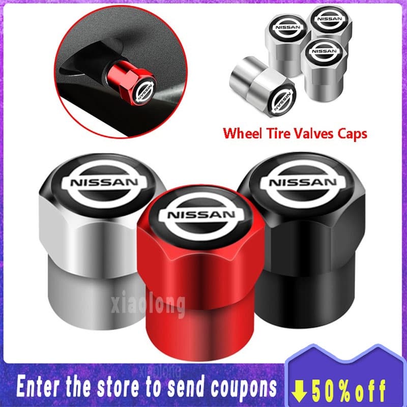 [Promo] Para Nissan 4 Pçs/Set Com O Logotipo Do Carro Válvula De Pneu De / Válvula Do Pneu Do Roda / válvula de pneu