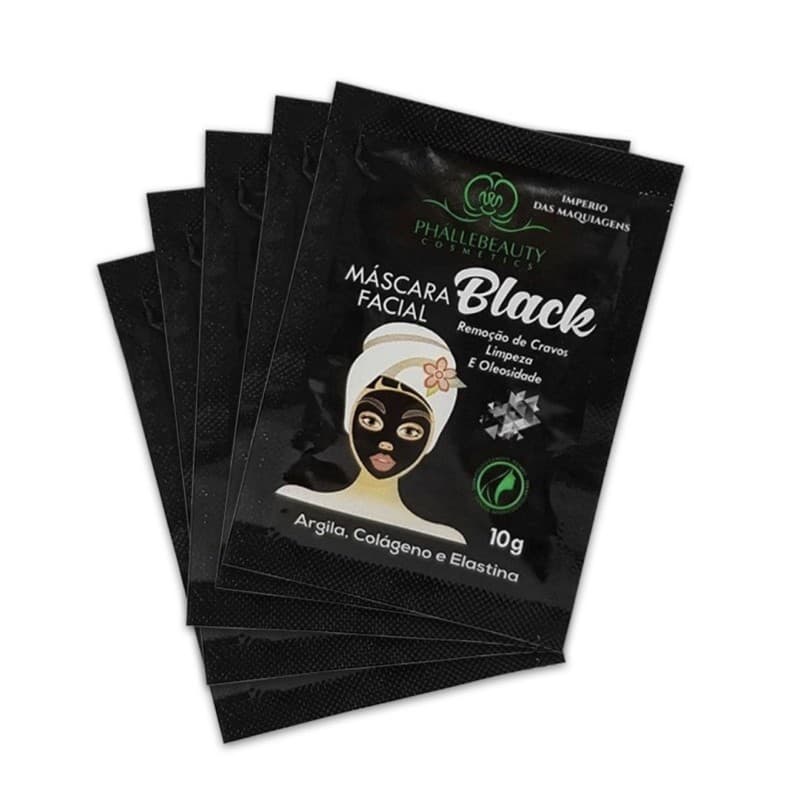 Máscara Facial Black Sachê 10g PhálleBeauty PH019