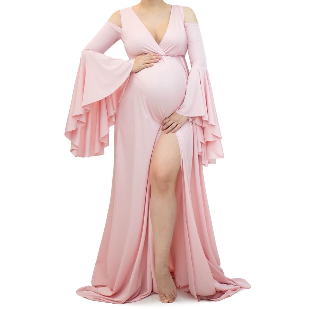 Vestido Gestante Para Fotos Com Manga Max Flare + Shorts G28