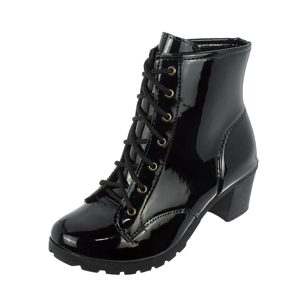 Bota Coturno Salto Alto Tratorado Feminino G801