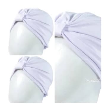 Kit 3 Turbantes Brancos, Ideal Para Quimioterapia, Promoção