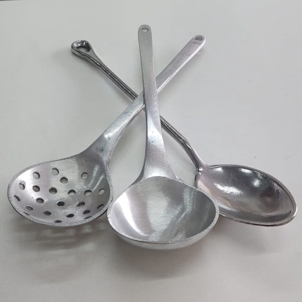 Kit Cozinha 3 Peças Colher De Arroz, Concha E Escumadeira
