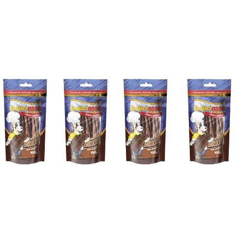 Combo Petisco Palitinho Ossinho Para Cães Deliciosso Palito Fino Chocolate - 4 Pacotes