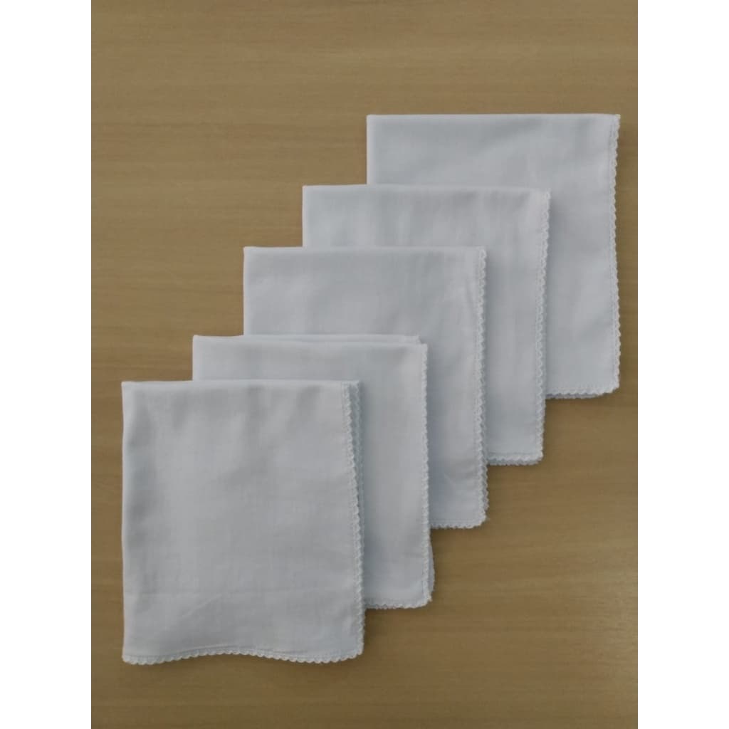 Kit 5 Fraldas de Boca Babete Malha Branca Dupla 100% Algodão com Acabamento Delicado para Bebê