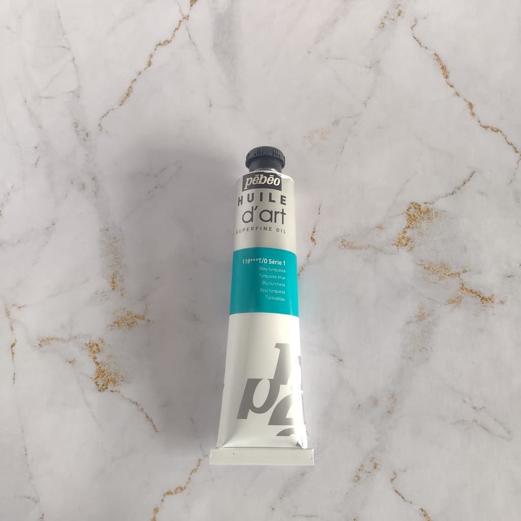 Tinta a Óleo Pébéo Huile D’Art 80ml 118 Azul Turquesa