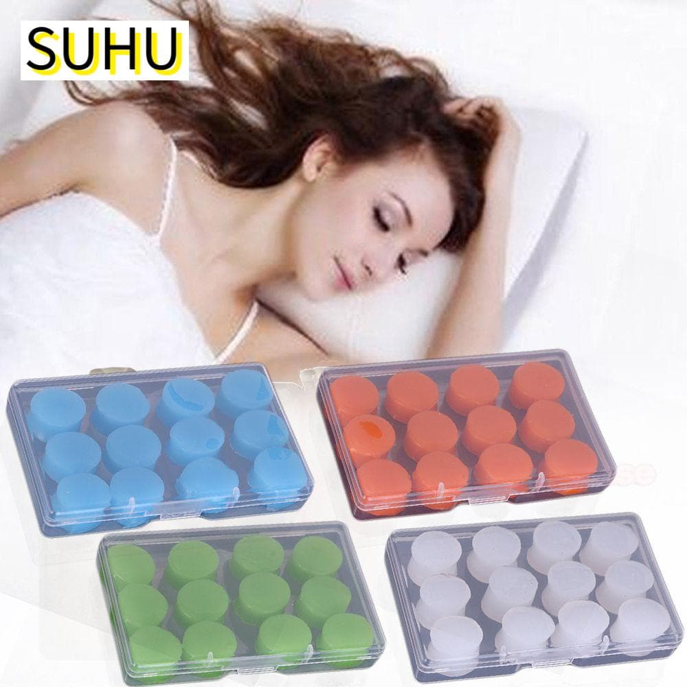 SUHU 6 Pares Silenciador Sem Fios Tampão De Ouvido Protetor Auricular Reutilizável De Silicone Anti-Rise Multicolorido