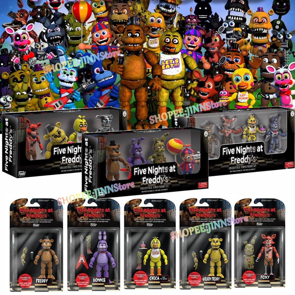 JINN Funko FIVE NIGHTS AT FREDDY Figuras BONNIE FOXY CHICA Modelo Destacável Crianças Boneca De Brinquedo De Presente