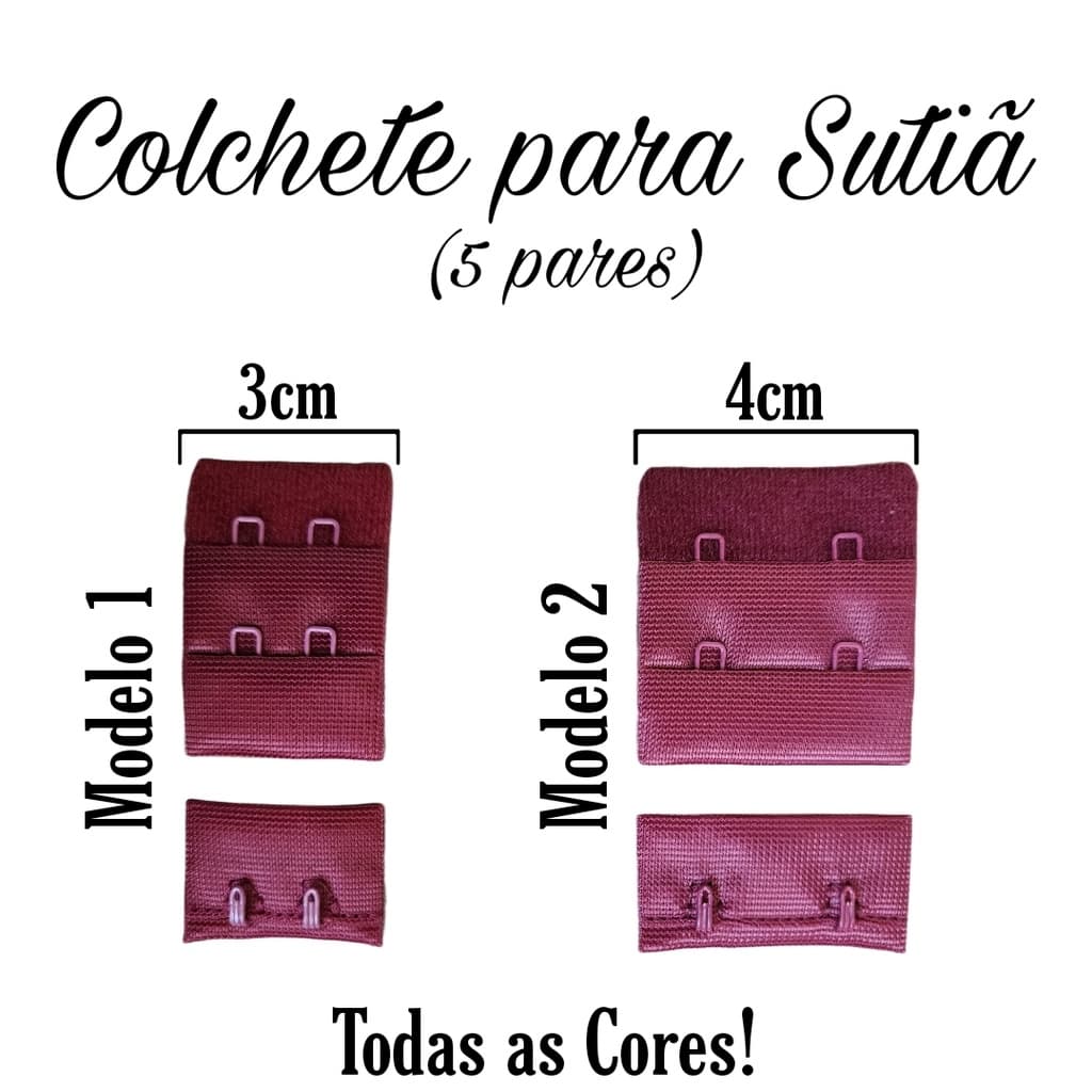 Fecho para Sutiã - 5 Pares