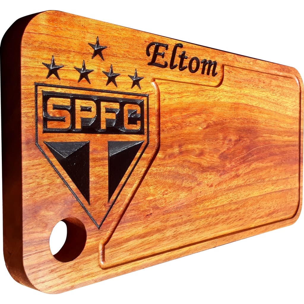 Tabua Corte Carne Presente Madeira Nobre Personalizado Times São Paulo