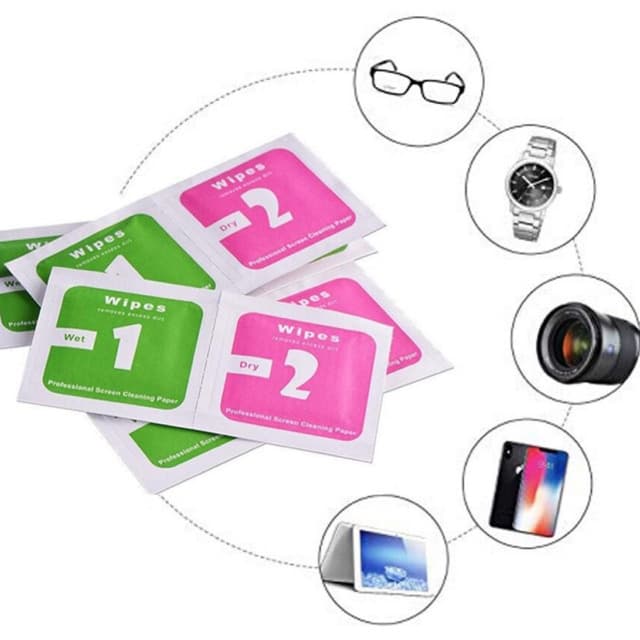 Kit Limpeza Tela 1 2 Pano Seco e com Alcool 6/9/12/24/50