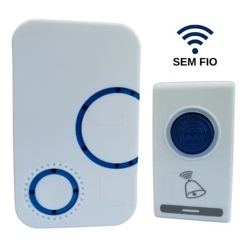 Campainha Sem Fio Com Tomada Bivolt Residencial  Resistente a Água com Bateria 23A