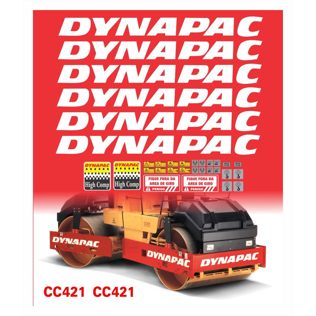 Kit Adesivos Rolo Compactador Dynapac Cc 421 Cc421 R772