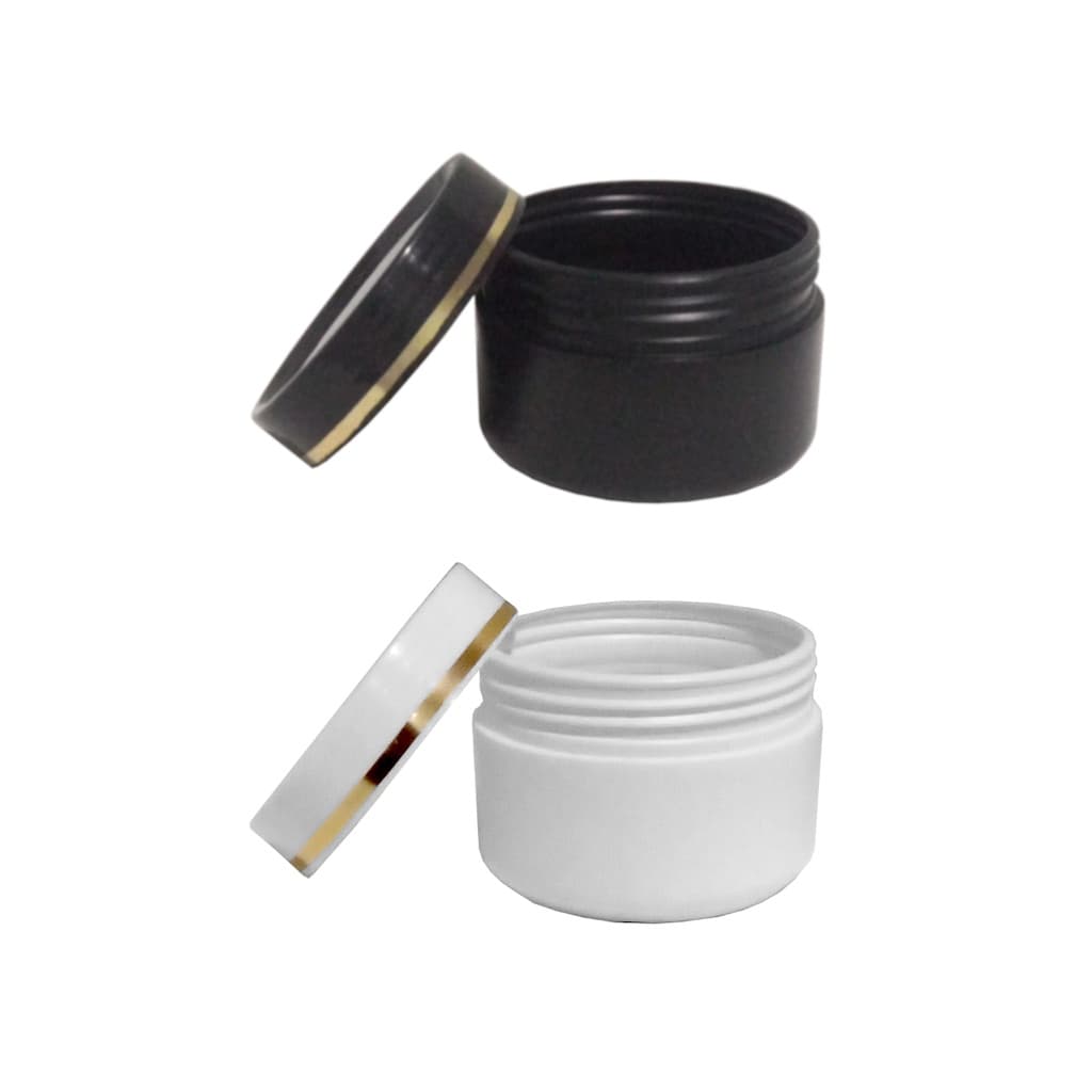 20 Pote Plástico 80g Vazio C/ Tampas + Friso - Pead (ideal P/ Pomada, Creme, Gel, Máscara)