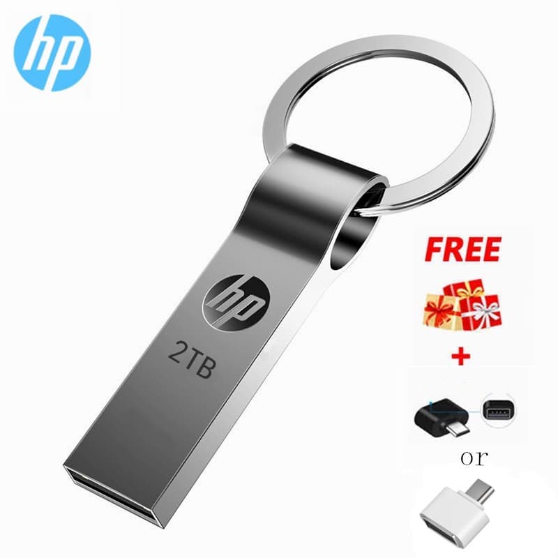 HP Pendrive USB 3.0 2 Tb De Metal À Prova D'água Flash Drive Disk Memory Stick De Alta Velocidade Com Embalagem