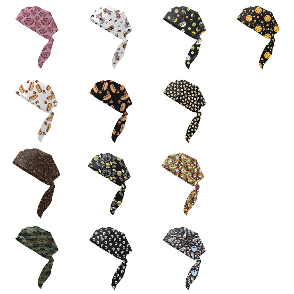 Touca Bandana Cozinha Gourmet Chef Uniforme Pizzaiolo Diversas Estampas