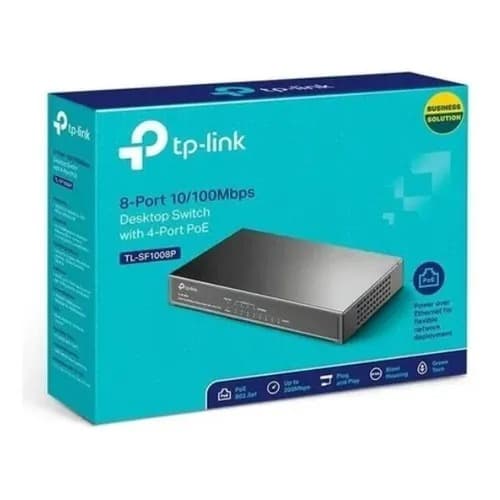 Switch de Mesa Fast Ethernet com 8 Portas -tp-link Tl-sf1008p
