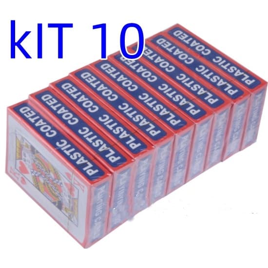 KIT 10 Baralho Dolar Dourado Ouro Folheado A Prova D'agua Poker 54 Cartas