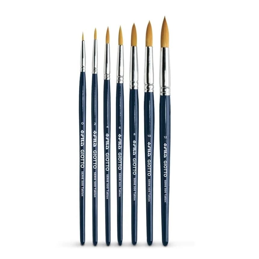 Pincel Redondo Aquarela Giotto Taklon 500 (0 ao 12) - Escolha um Tamanho