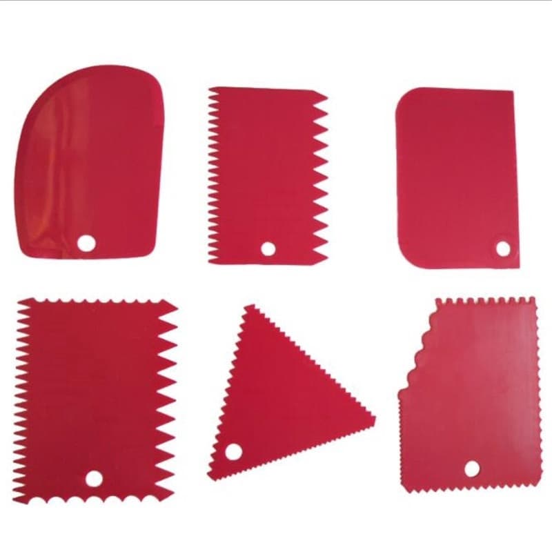 6 peças / conjunto de espátula de plástico bolo de massa espátula de massa folhada Diy ferramenta de cozimento faca