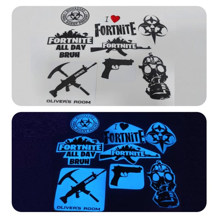 Adesivos Brilha No Escuro- Fortnite (kit Revenda)