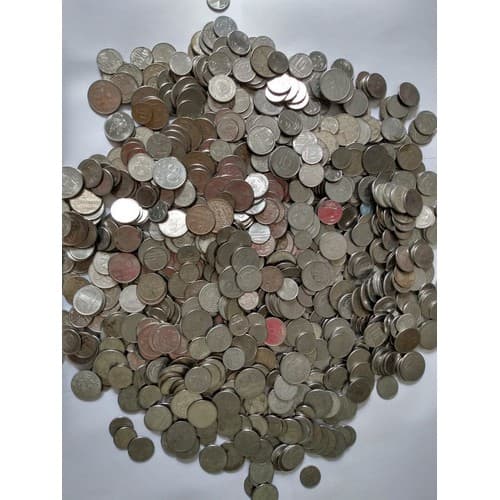 Pacote Com 100 Moedas Sortidas Antigas De Aço Desde 1967