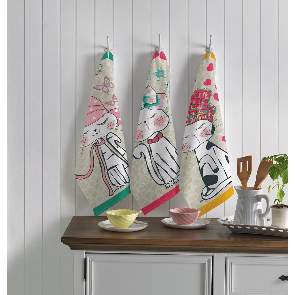 Kit 6 Pano de Prato Copa Atoalhados Teka 100% Algodão