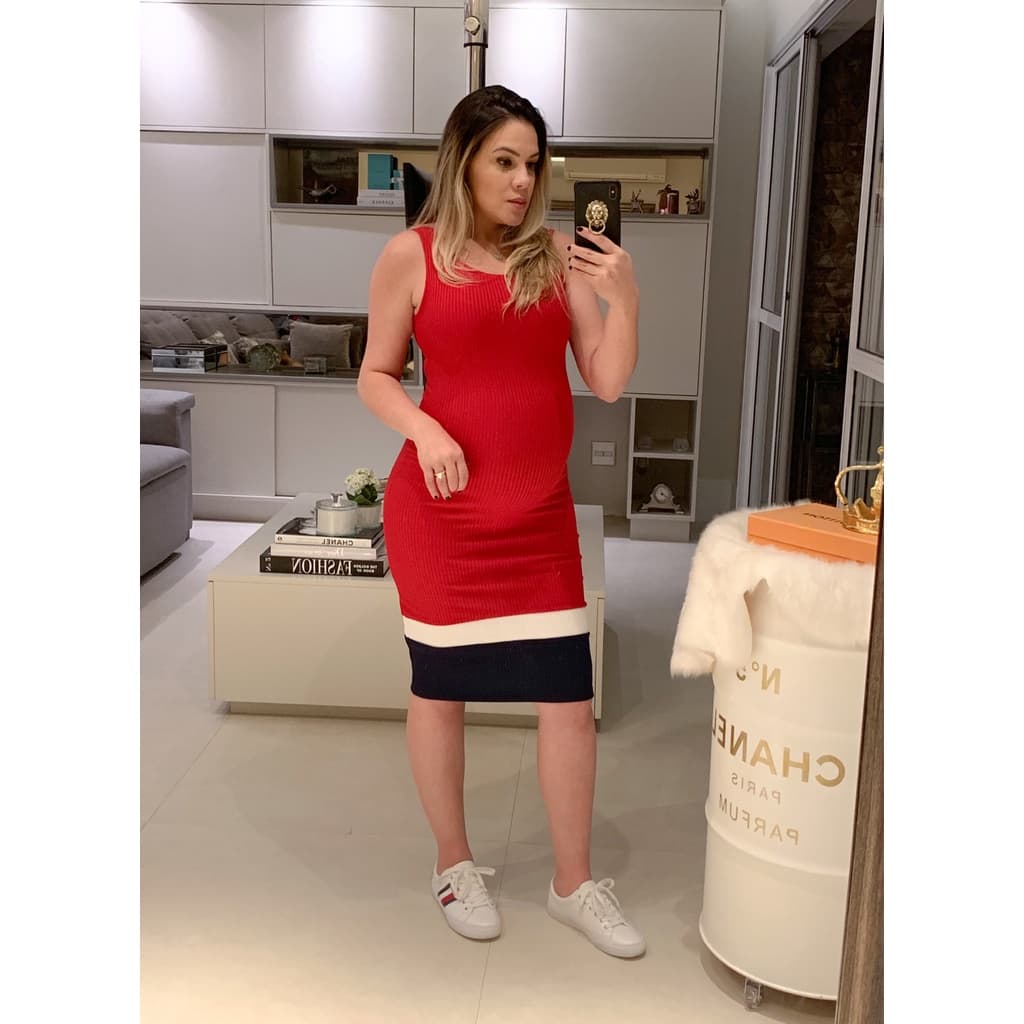 Vestido Midi Para Gestante Super Confortável