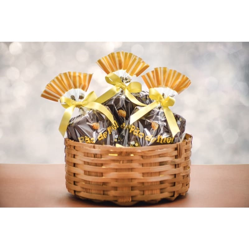 Saco transparente decorado Pão de Mel 10x14cm e 12x18cm 100un ou 500un